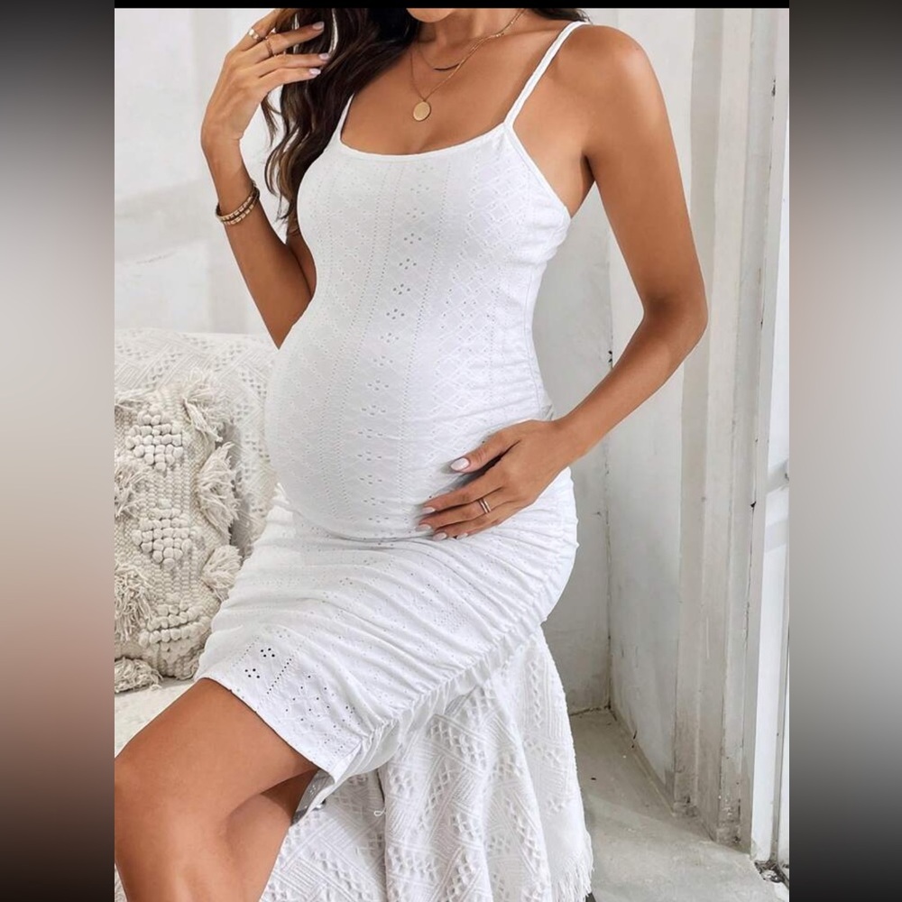 White maternity dress- never worn